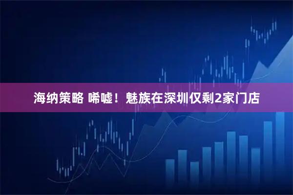 海纳策略 唏嘘！魅族在深圳仅剩2家门店